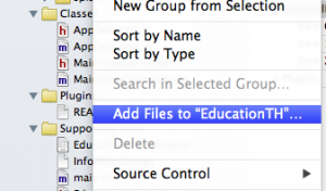 เลือก Add files to "Project ของคุณ"